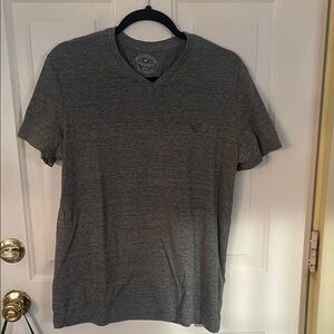 American Eagle Outfitters Charcoal V-Neck Tee